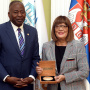 11 October 2019 National Assembly Speaker Maja Gojkovic and the Parliament Speaker of Namibia Peter Katjavivi